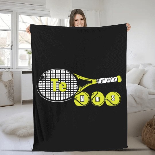 Funny Science Sport Tennis Periodic Table Fleece Blankets