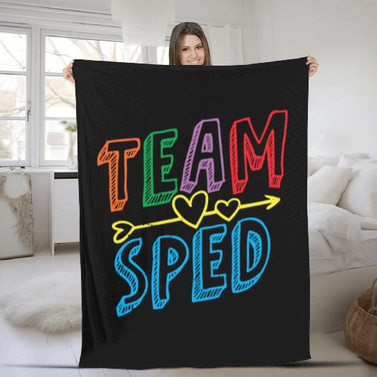 Team Sped Awareness Special Education Teacher Fleece Blankets