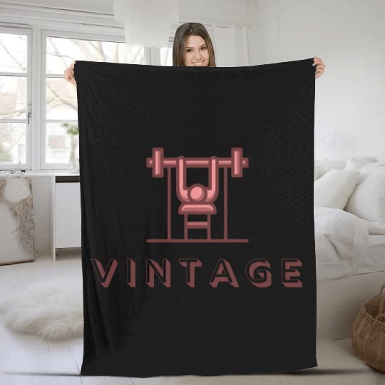vintage gym Fleece Blankets