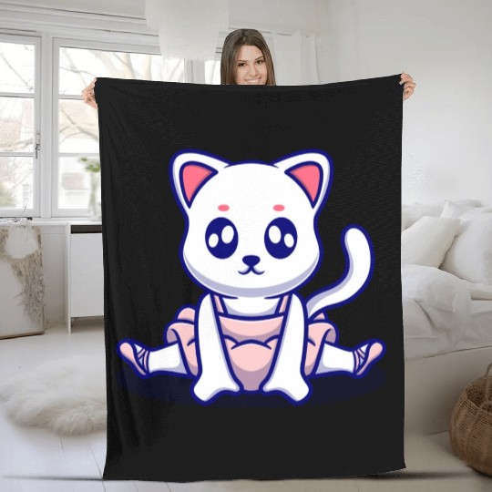 Cute bunny icon illustration Fleece Blankets