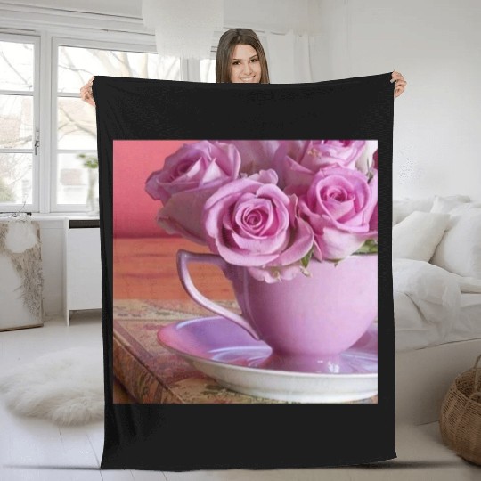Beautiful Floral print Fleece Blankets