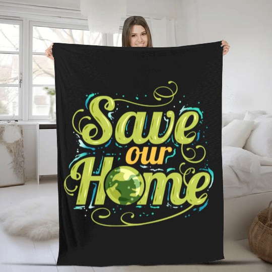 Logo Save Our Home For Earth Day Fleece Blankets