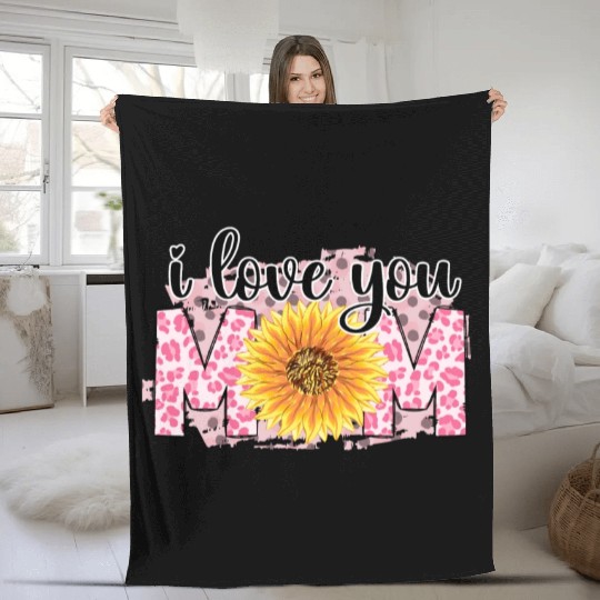 I Love You Mom 01 Fleece Blankets