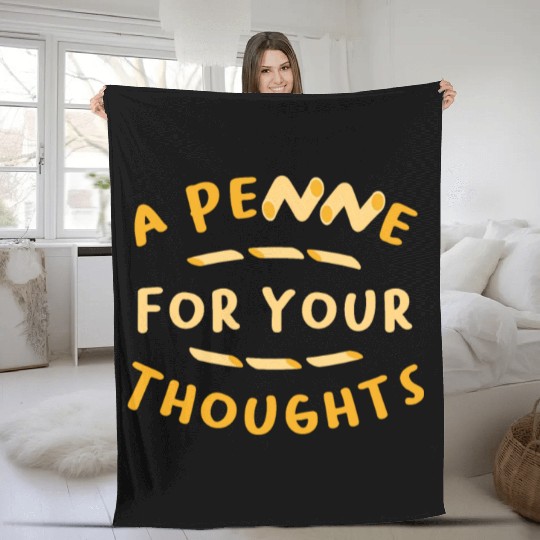 A Penne For Your Thought Italian Italy Flag Pasta Fleece Blankets