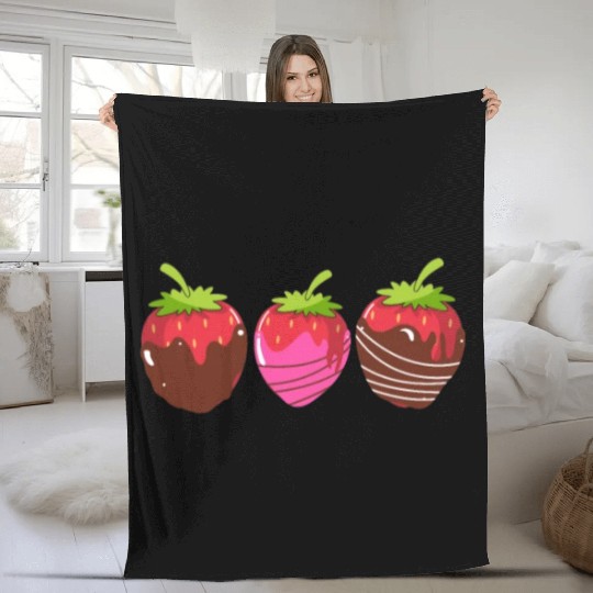Strawberry Chocolate Fleece Blankets