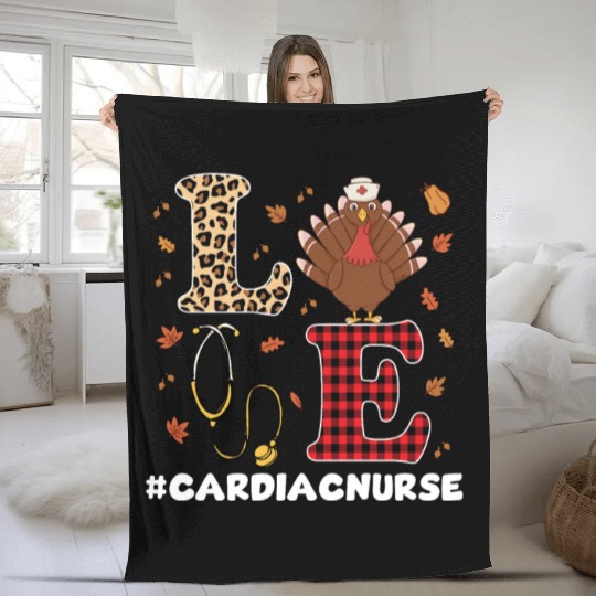 Thanksgiving Cardiac Nurse Costume Fleece Blankets