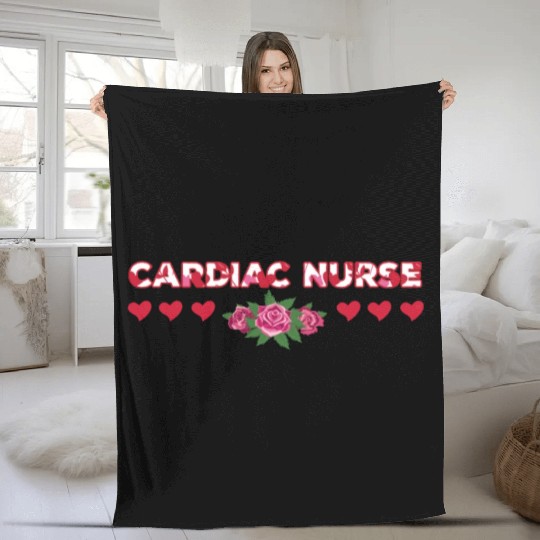 Cute Cardiac Nurse Apparel Fleece Blankets