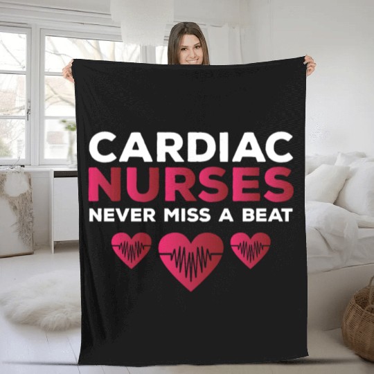 Funny Cardiac Nurse Saying Fleece Blankets