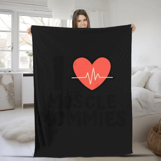 I Love Muscle Mommies Fleece Blankets