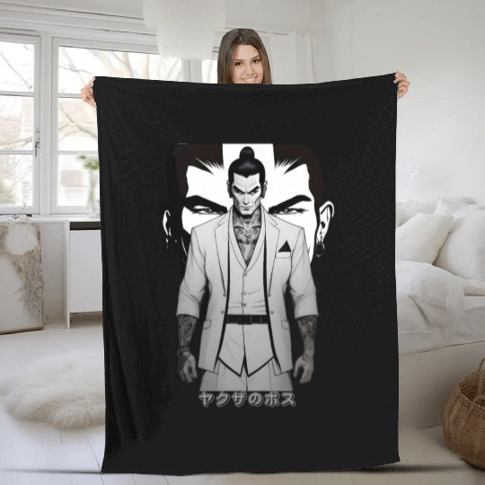 Yakuza Boss A Mafia Gangster From Japan Full of Ta Fleece Blankets