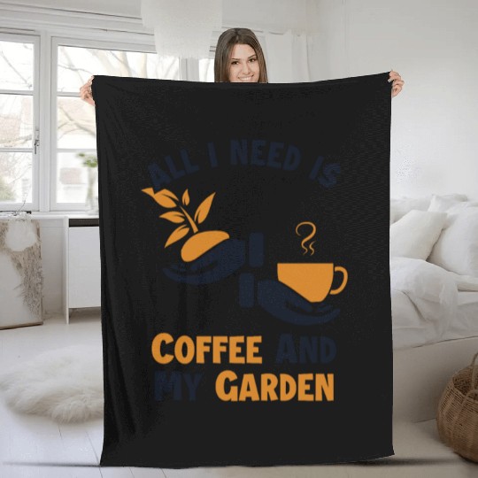 Coffee and my Garden Gardener Horticulture Ideas Fleece Blankets