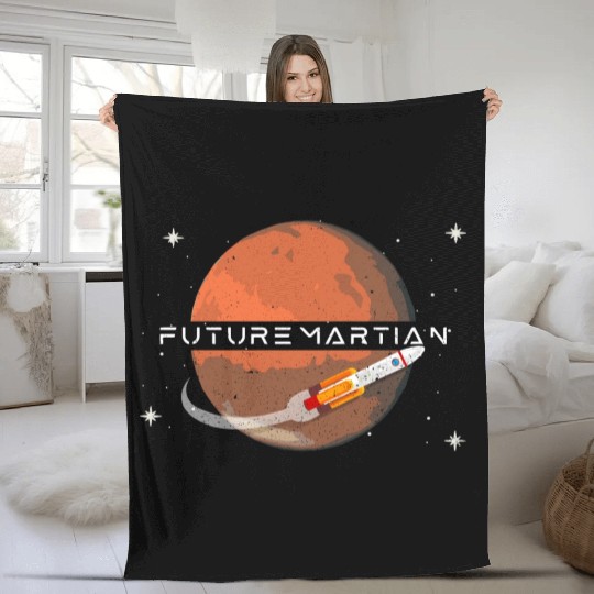 Future Martian Mars Planet Space Lover Fleece Blankets