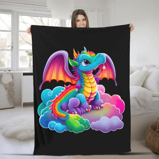 Dragon Sublimation Clipart Fleece Blankets