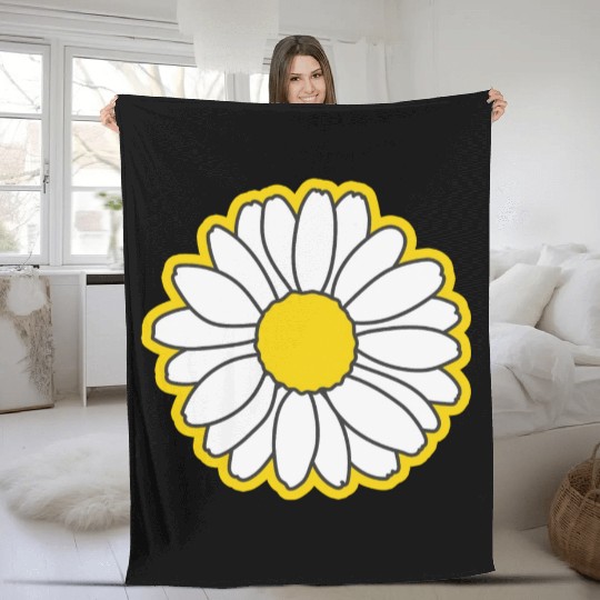 yellow daisy flower Fleece Blankets