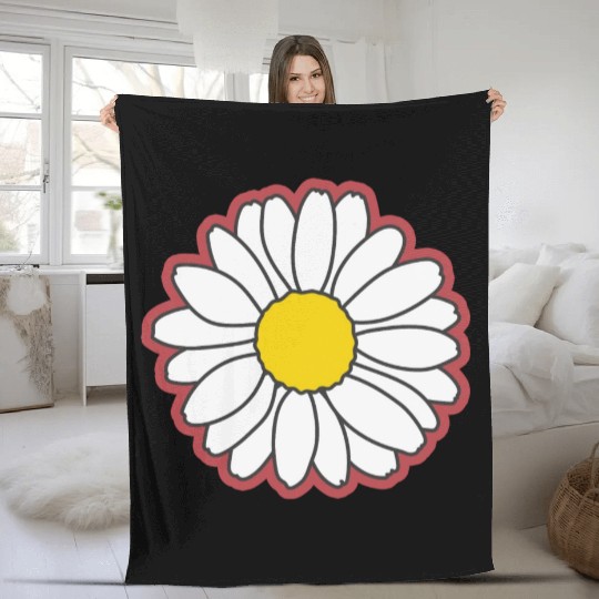red daisy flower Fleece Blankets