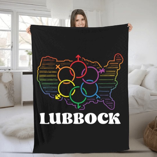 Lubbock Pride Month Pride Flag LGBT Community LGBT Fleece Blankets