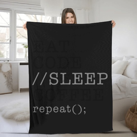 Computer Science Python Programmer Eat Code Sleep Fleece Blankets