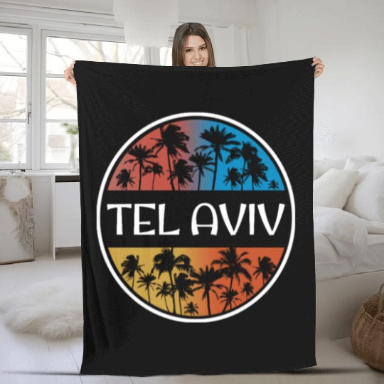 Tel Aviv Israel Stylish Vacation Souvenir Palm Fleece Blankets