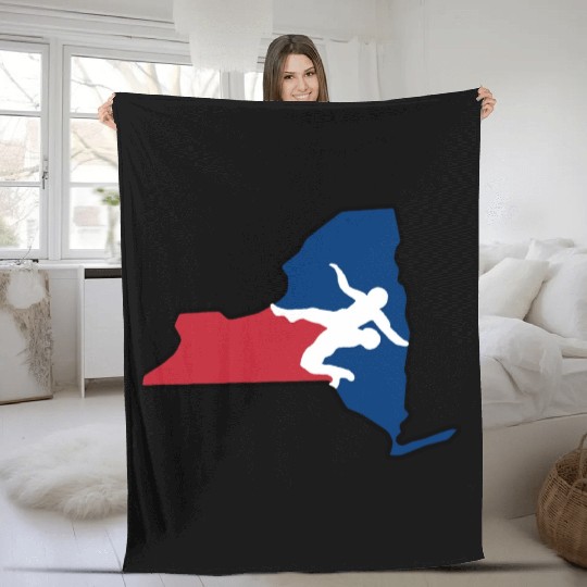New York Wrestling Fleece Blankets