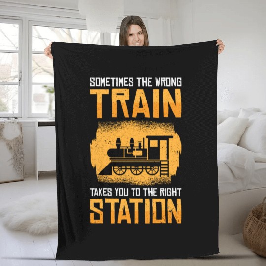 Train Transportation Train Lover Train Station Fleece Blankets