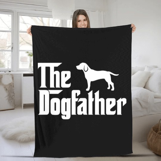 The Dogfather - Funny Beagle Dad Fleece Blankets