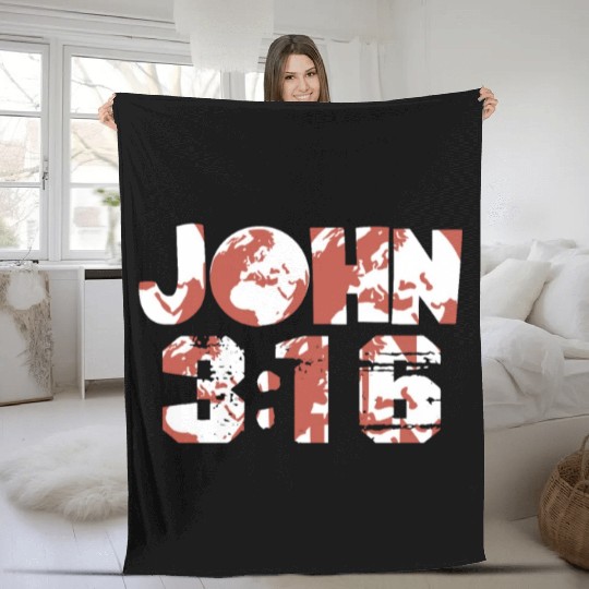 John 3-16 World Fleece Blankets