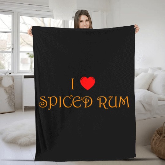 I love spiced rum Fleece Blankets