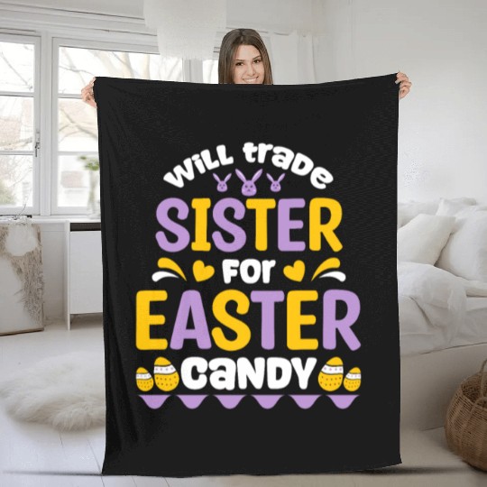 Sister For Easter Candy Fleece Blankets