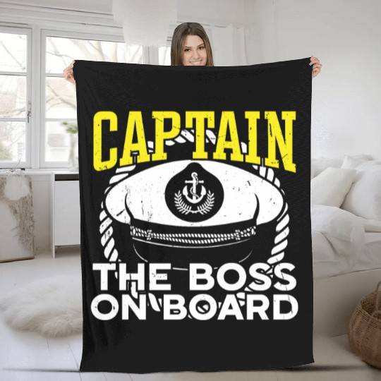 Ship captain captain the boss on board boat owner Fleece Blankets