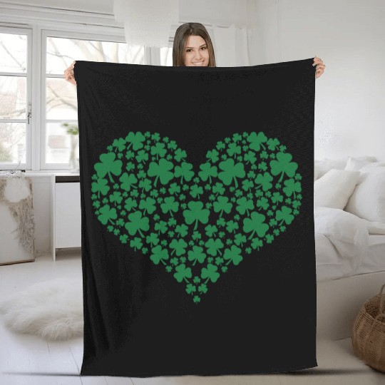 Shamrock Heart Fleece Blankets