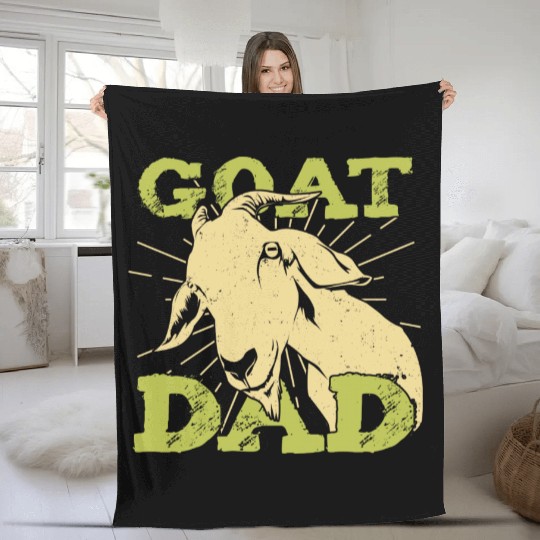 Goat Dad Farming Farmer Gift Fleece Blankets