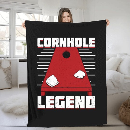 Cornhole Legend Bean Bag Toss Player Gift Fleece Blankets