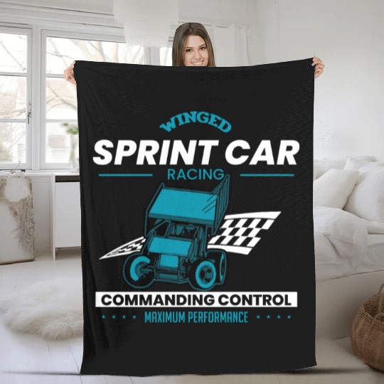 Sprint Car Racing, sprint car, dirt track racers Fleece Blankets