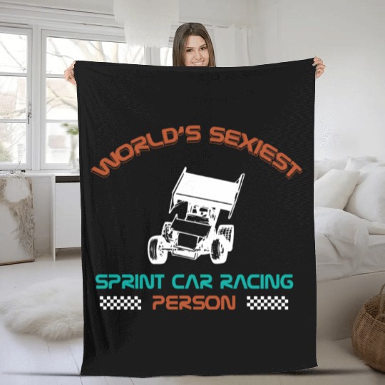 Sprint Car Racing, sprint car, dirt track racers Fleece Blankets