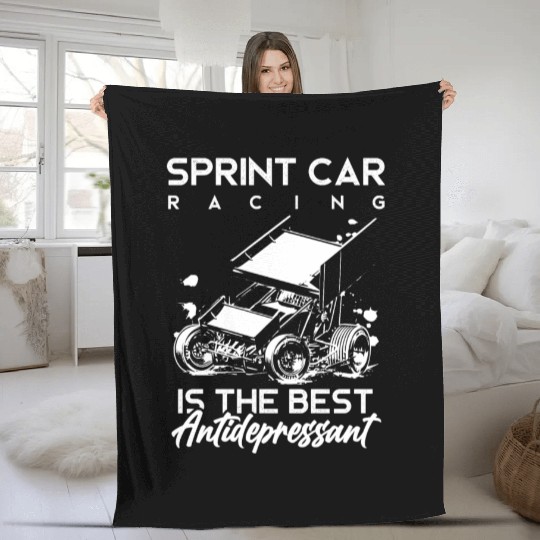 Sprint Car Racing, sprint car, dirt track racers Fleece Blankets