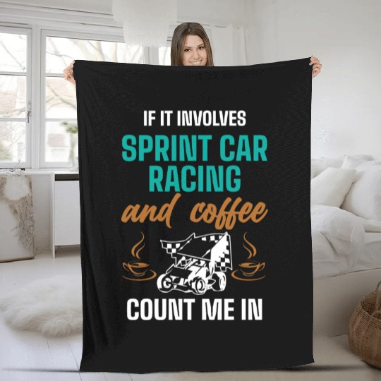 Sprint Car Racing, sprint car, dirt track racers Fleece Blankets