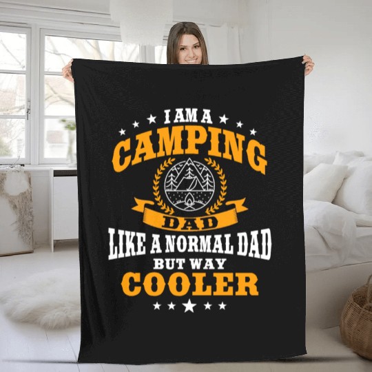 Funny Camping Dad Saying Summer Camp For Men Fleece Blankets
