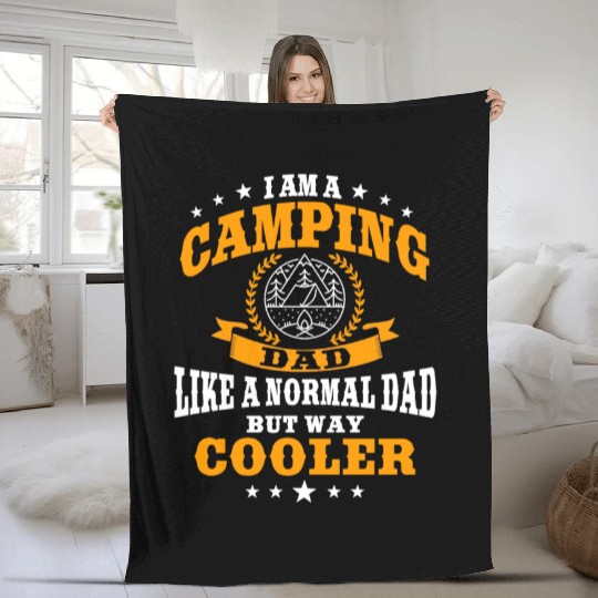 Funny Camping Dad Saying Summer Camp For Men Fleece Blankets
