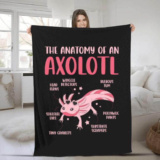 Anatomy Of an Axolotl Sweet Axolotl Explanation Fleece Blankets