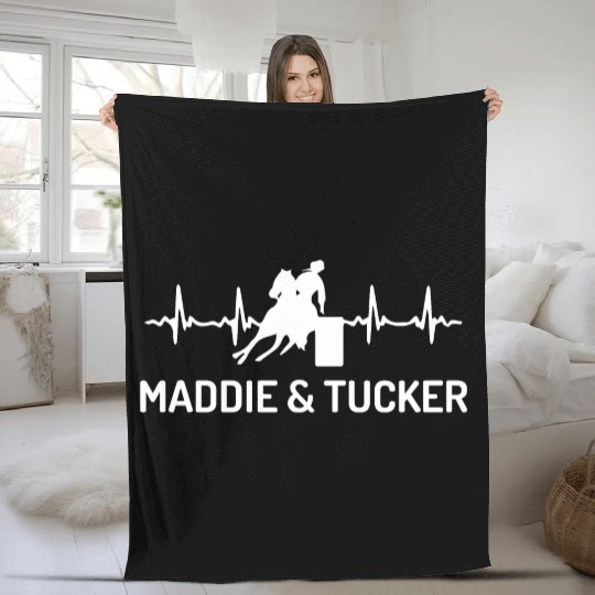 Barrel Racing Maddie And Tucker Fleece Blankets