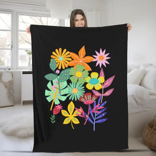 garden flowers Fleece Blankets