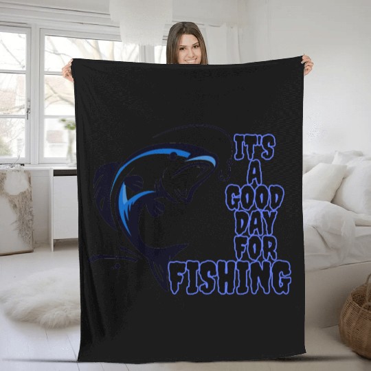 Fishing time Fleece Blankets