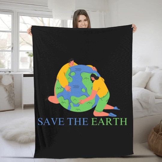 save the earth day Fleece Blankets