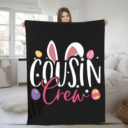 Cousin Crew Easter Day Toddler Matching Boy Girls Fleece Blankets