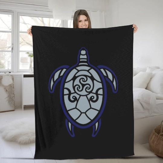 Tribal turtle Fleece Blankets
