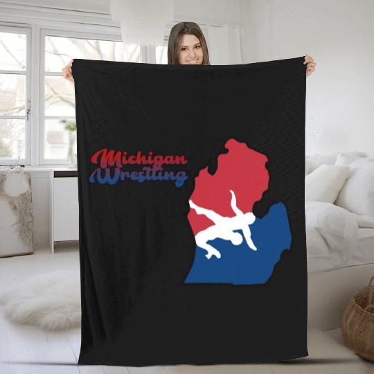 Michigan Wrestling Fleece Blankets