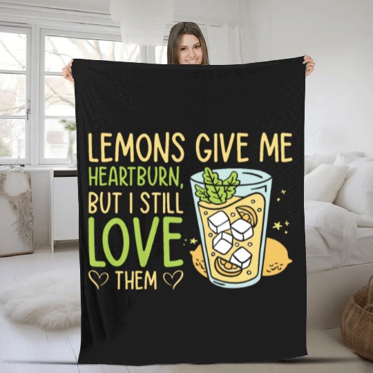 Lemon Fruit Lemonade Citrus Fleece Blankets