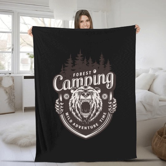 FOREST CAMPING WILD ADVENTURE TIME Fleece Blankets