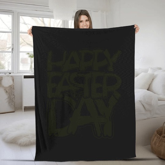 Happy Easter Day Fleece Blankets