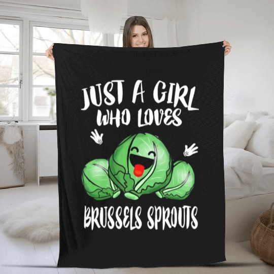 Just A Girl Who Loves Brussels Sprouts Vegetable V Fleece Blankets